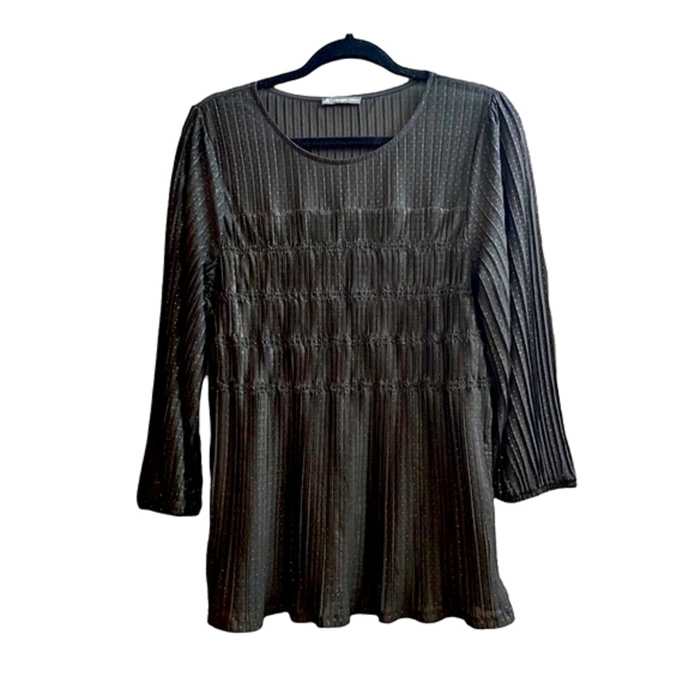 Adrianna Papell Metallic Dot Pleated Top